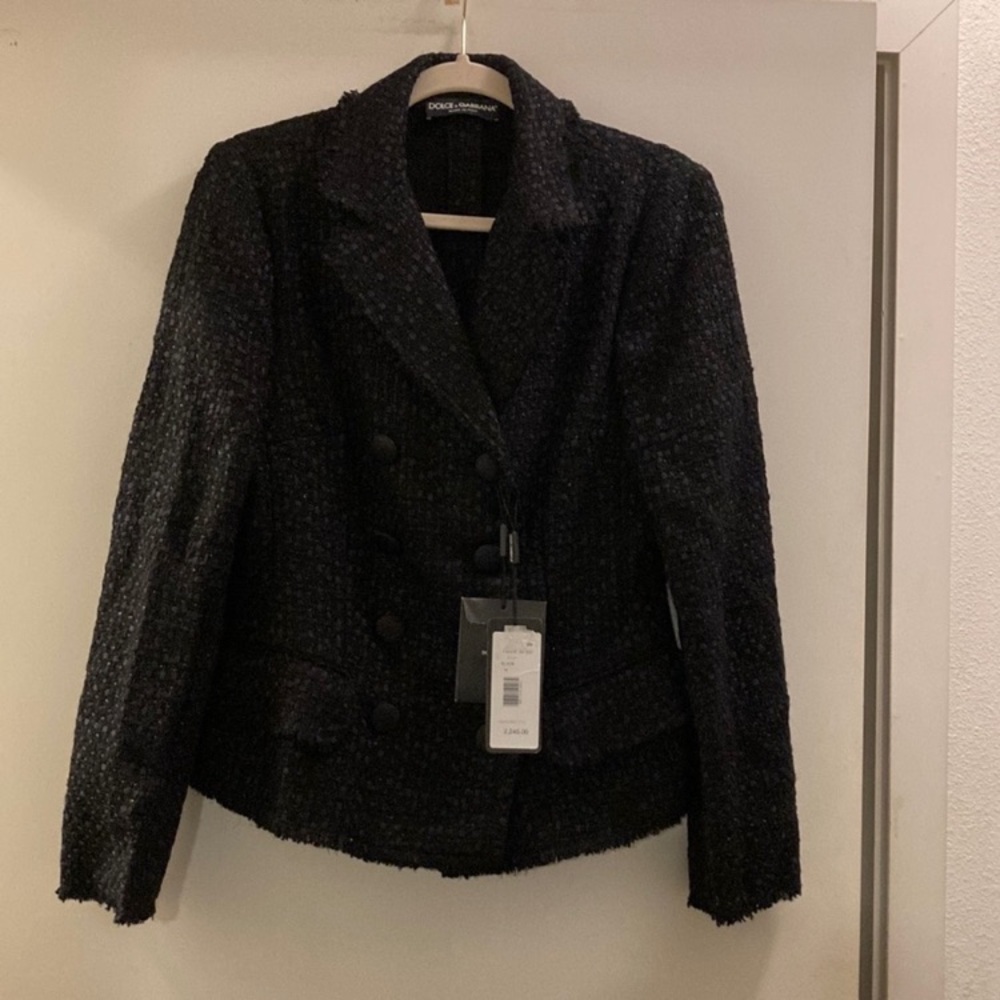 Dolce & Gabbana Black Blazer Classic Suit Jacket